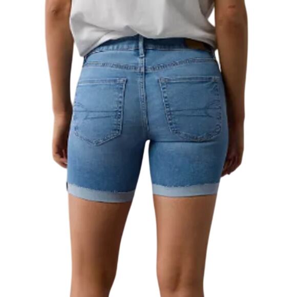 New American Eagle Womens Size 4 Next Level Stretch Skinny Bermuda Denim Shorts - Picture 3 of 7